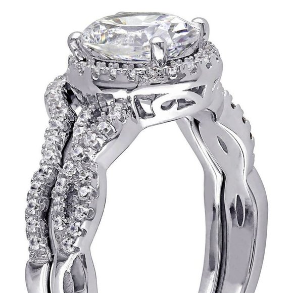 Engagement Ring Sterling Silver Cubic Zirconia Size 7 - Picture 12 of 16